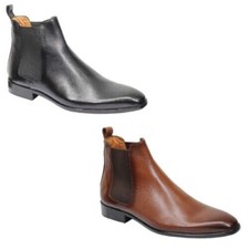 Homme Bottes Chelsea Véritable Poli Cuir Veau Habillé Chaussures Avec Semelle