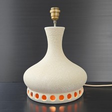 LAMPE VINTAGE 1970 CERAMIQUE & EMAILLAGE ORANGE DLG ACCOLAY PELLETIER 70S RETRO