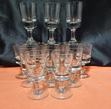 12 petits verres mazagran fond épais liqueur digestif   french bistrot glasses
