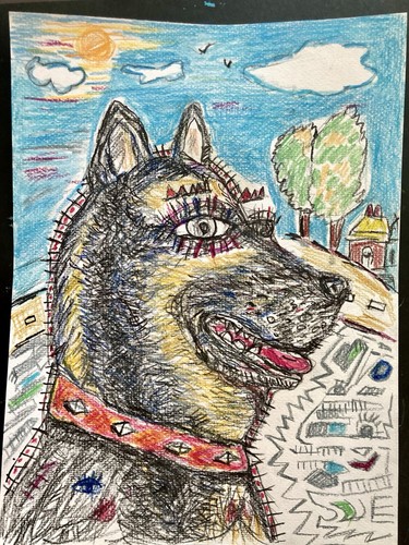Dessin chien malinois berger - chien,