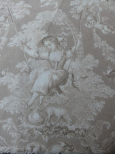Coupon Tissu Toile de Jouy french Fabric style Louis XV  85cm haut 48 cm large