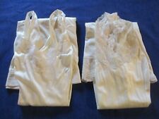 Nuisette N°19 combinaison fond de robe chemise à bretelles dentelle T42 Lot de 2