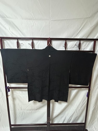 Kimono japonais Haori noir uni
