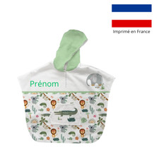 Poncho de bain motif animaux de la savane - personnalisable