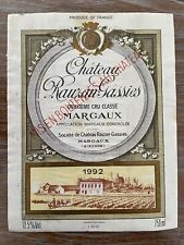 Étiquette Château Rauzan Gassies 1992 - Margaux - 75 cl