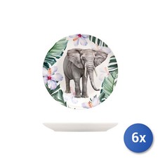 6X Assiettes Fruits Exotiques Assorties Diamètre De 21 Cm H&H