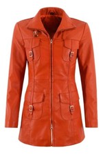 Nouveau manteau cuir orange - en,