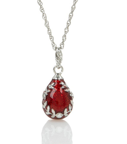 Collier pendentif oeuf rouge
