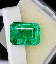 Emeraude verte naturelle 8,62 ct pierre précieuse en vrac certifiée émeraude ...