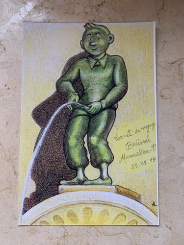 Carte postale 15x10 tintin - postale,