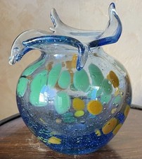 Vase Bourse - Gabriel Milési - Verrerie d’Art - Hauteur 16 cm