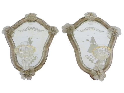 Miroir murano appliques - miroir, murano,