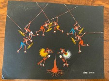 Peinture sur papier signée Okandzi art africain