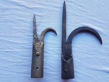 2x gaffe marinier fer forgé batelier crochet grappin maritime ancienne écluse 