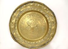 Plat de quête à offrandes laiton blason lions grappes raisins Allemagne 17è