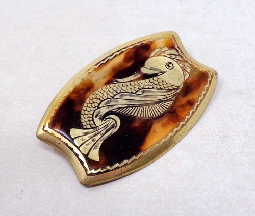 Broche ancienne celluloid - ancienne,