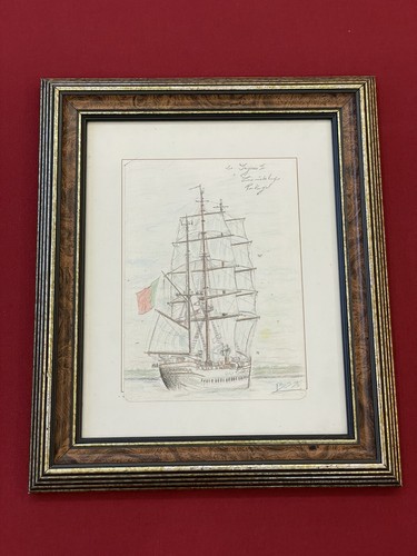 Cadre dessin bateau voilier - dessin,