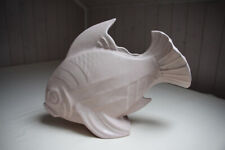 Poisson art déco,céramique craquelée ,non signé, rose, bon état