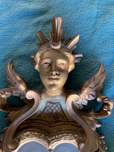 Miroir ancien chantourné - , à