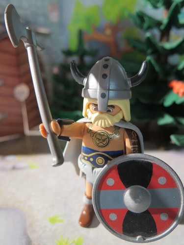 Viking blond barbu - , tatoué