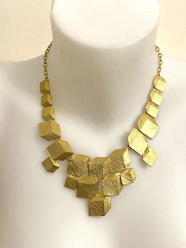 Collier métal doré - collier, en