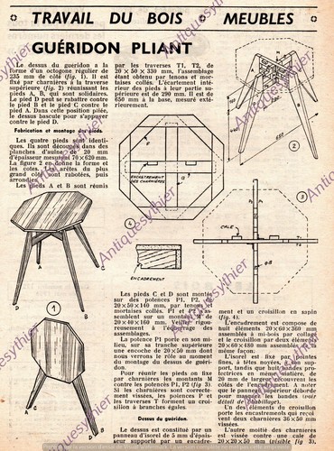 Gueridon pliant schema - /, plan