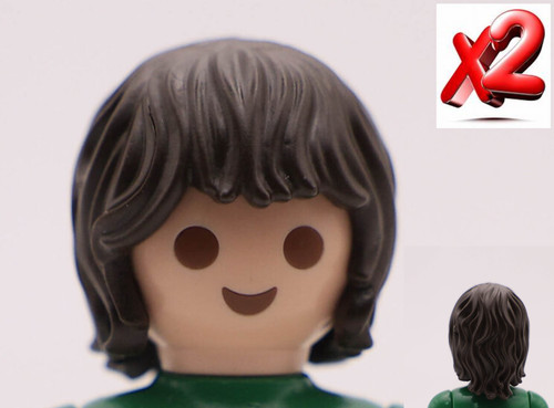 Playmobil perruque marron - playmobil, x2
