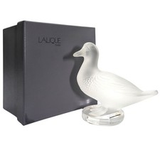 statuette verre dépoli Lalique® France Grand canard