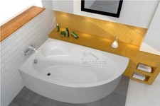 Baignoire d'angle Carmen 170x100 cm gauche tablier siphon et silicone GRATUIT