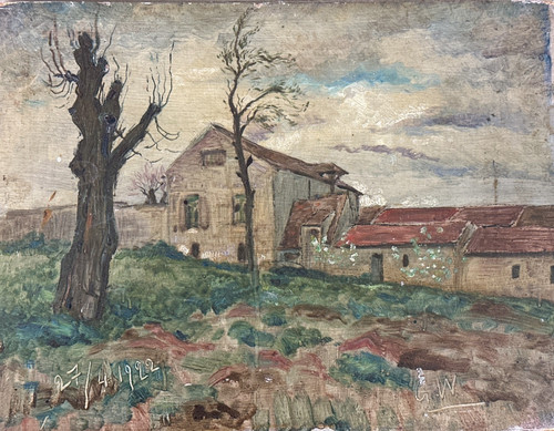 Tableau ancien vue - vue, de