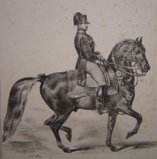 Grande lithographie Equitation