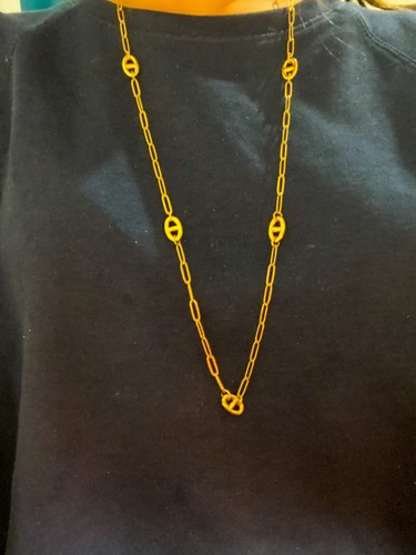 Sautoir maille marine - , doré