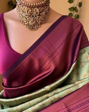 Sari De Designer Bollywood Mariage Nouveau Saree Blouse Sari De Fête Sud-Indien