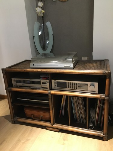 Meuble hifi rotin - meuble,