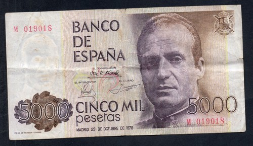 Billet 5000 pesetas espagne - pesetas,