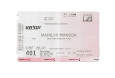 RARE/ TICKET BILLET CONCERT - MARILYN MANSON : LIVE GENEVE ( SUISSE ) 2003 PLACE