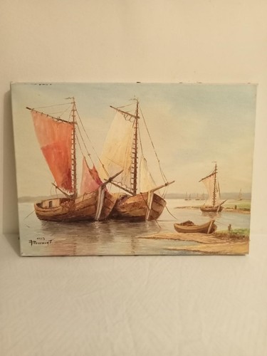 Tableau huile sur - , très