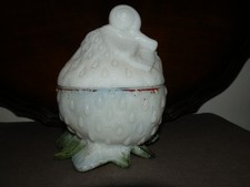 BONBONNIERE OPALINE DE FOIRE VALLERYSTHAL FRAISE ET ESCARGOT