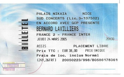 Rare ticket billet - concert,