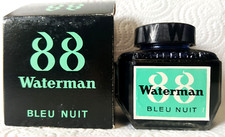 ENCRIER FLACON d'ENCRE WATERMAN 88 BLEU NUIT GIF PLEIN GRANDE CONTENANCE 3 OZ...