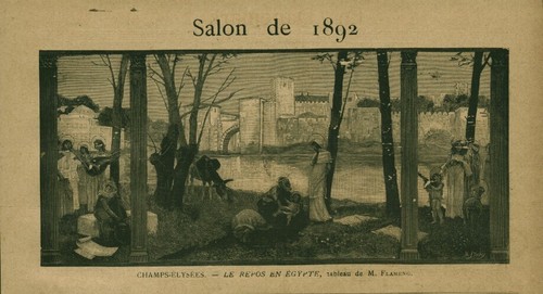 Gravure ancienne repos en - ancienne,