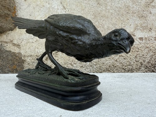Statue faisan marchant - , bronze