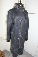 MANTEAU CUIR ET FOURRURE AGNEAU VERITABLE NOIR T40