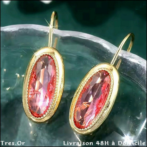 Boucles oreille cristal rose - d'oreille,