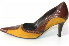 KALLISTE Escarpins Pointus Cuir Verni et Velours T 36 TBE