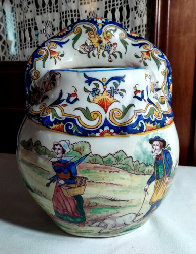 Vase festonné faience desvres - vase,