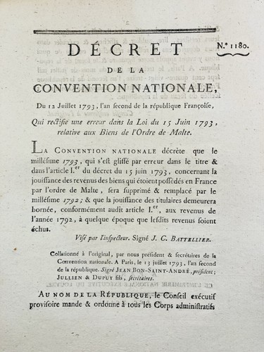 Ordre malte 1793 - de, en