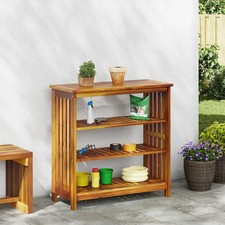 Armoire de jardin avec étagère Marron Bois d'Acacia Massif utilitaire vidaXL vid
