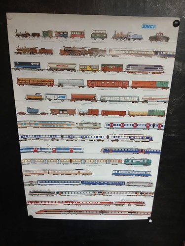 Affiche wagons sncf 1984 - affiche,