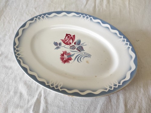 Ancien plat ovale - ancien, en